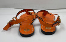 Load image into Gallery viewer, Authentic Tory Burch Womens Orange Leather T-Strap Flat Thong Sandals Size 9M