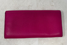Load image into Gallery viewer, Michael Kors Womens Pink Pebbled Leather Inner Divider Flap Bifold Wallet