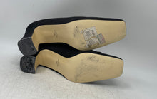 Load image into Gallery viewer, Laura Scott Womens Black Square Toe Slip-On Block Pump Heels Size 9.5M
