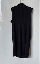 Load image into Gallery viewer, DKNY Womens Black Sleeveless Button-Front Sheath Dress Size 14 With Tag