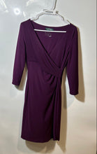 Load image into Gallery viewer, Lauren Ralph Lauren Womens Purple Surplice Neck 3/4 Sleeve Shift Dress Size 2