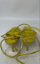 Load image into Gallery viewer, JLO Womens Gold Open Toe High Stiletto Heels Ankle Ties Strappy Sandals Sz 8.5 M