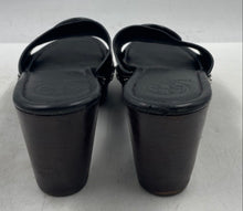 Load image into Gallery viewer, Authentic Tory Burch Womens Patti Black Wedge Platform Sandals Size 8.5M Damaged