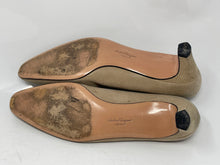 Load image into Gallery viewer, Authentic Salvatore Ferragamo Womens Beige Suede Pump Heels Size 9 Stained