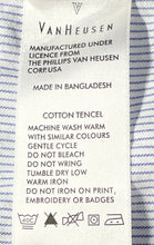 Load image into Gallery viewer, Van Heusen Mens Blue White Striped Cotton Tencel Custom Fit Dress Shirt Sz 16.5