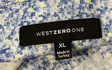 Load image into Gallery viewer, West Zero One Mens Blue White Printed Short Sleeve Button-Up Shirt Size XL