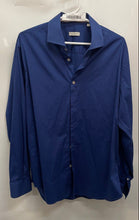 Load image into Gallery viewer, Alessandro Lamura Milano Mens Blue Long Sleeve Collared Dress Shirt Size 17-43
