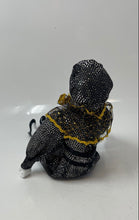 Load image into Gallery viewer, Decorative Harlequin Clown Porcelain Doll Hand Painted Face With Black Outfit