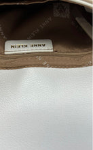 Load image into Gallery viewer, Anne Klein Womens White Beige Monogram Adjustable Strap Buckle Crossbody Bag