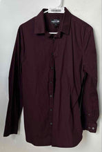 Load image into Gallery viewer, Express Mens Purple Long Sleeve Extra Slim-Fit Stretch Button-Up Shirt Size M