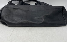 Load image into Gallery viewer, Womens Black Pebbled Leather Inner Pocket Double Handle Tote Handbag