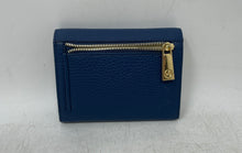 Load image into Gallery viewer, Valentina Womens Blue Leather Inner Divider Flap Compact Bifold Wallet