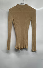 Load image into Gallery viewer, Calvin Klein Womens Khaki Ribbed Long Sleeve Pullover Sweater Size XS