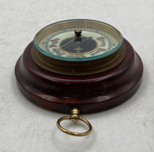 Load image into Gallery viewer, Vintage Wood And Brass Wall Hanging Round Aneroid Barometer Not Tested