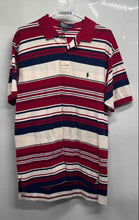 Load image into Gallery viewer, Polo Ralph Lauren Mens White Red Blue Striped Polo Shirt Size Large