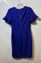 Load image into Gallery viewer, Calvin Klein Womens Blue Round Neck Short Sleeve Back Zip Sheath Dress Size 6