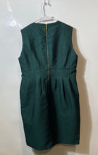 Load image into Gallery viewer, Donna Karan Womens Green Sleeveless Round Neck Pleated Sheath Dress Size 12