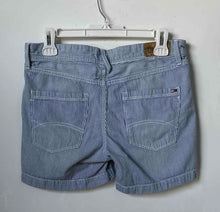 Load image into Gallery viewer, Tommy Hilfiger Womens Blue White Striped Print Pocket Denim Chino Shorts Size 27