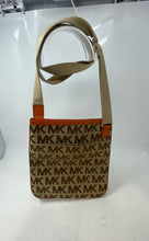 Load image into Gallery viewer, Michael Kors Womens Brown Orange Signature Adjustable Strap Shoulder Bag