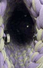 Load image into Gallery viewer, Valentina Papineni Womens Purple Crochet Snap Crossbody Bag