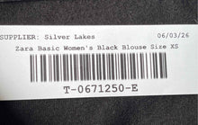 Load image into Gallery viewer, Zara Basic Womens Black Round Neck Long Sleeve Blouse Top Size XS