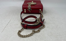 Load image into Gallery viewer, DKNY Womens Elissa Red Leather Charm Adjustable Strap Mini Crossbody Bag