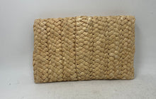 Load image into Gallery viewer, Unbranded Womens Beige Woven Straw Flap Envelope Mini Clutch Purse