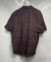 Load image into Gallery viewer, Express Mens Brown Blue Printed Short Sleeve Collared Button-Up Shirt XL W/Tag