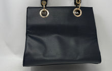 Load image into Gallery viewer, Badgley Mischka Womens Black Pebbled Leather Top Handle Satchel Handbag