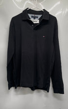 Load image into Gallery viewer, Tommy Hilfiger Mens Black Collared Long Sleeve Polo Shirt Size Large