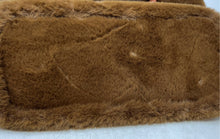 Load image into Gallery viewer, Martinak Womens Brown Fuzzy Faux Fur Top Zip Double Handle Tote Bag