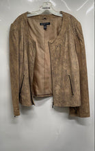 Load image into Gallery viewer, INC International Concepts Womens Brown Beige Collarless Full-Zip Jacket Size 3X