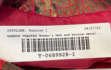 Load image into Gallery viewer, Bamboo Traders Womens Red Bronze Long Sleeve Three-Button Blazer Size Small
