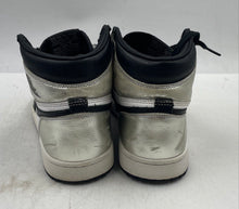 Load image into Gallery viewer, Authentic Nike Womens Air Jordan Retro 1 High Black Silver Tone Sneaker Shoes 9