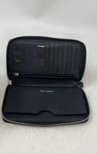 Load image into Gallery viewer, Michael Kors Womens Black Card Holder Studded Zip-Around Wristlet Wallet