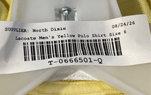 Load image into Gallery viewer, Lacoste Mens Yellow Short Sleeve Collared Golf Polo Shirt Size 6