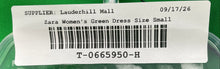 Load image into Gallery viewer, Zara Womens Green Sleeveless Knee-Length Slit Back-Zip Sheath Dress Size Small