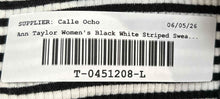 Load image into Gallery viewer, Ann Taylor Womens Black White Striped Long Sleeve Button Front Jacket Size S