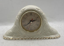 Load image into Gallery viewer, Noble Excellence White Porcelain Vintage Style Floral Embossed Mantel Clock