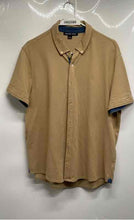 Load image into Gallery viewer, Michael Kors Mens Brown Short Sleeve Collared Regular Fit Button-Up Shirt Size L
