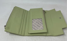Load image into Gallery viewer, Steve Madden Womens Light Green Signature Embossed Leather Trifold Wallet