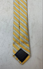 Load image into Gallery viewer, Brooks Brothers Mens Yellow Striped Keeper Loop Adjustable Pointed Tie With Tag