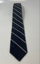 Load image into Gallery viewer, Oscar De La Renta Mens Blue Striped Print Adjustable Formal Pointed Tie