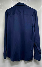 Load image into Gallery viewer, Bugatchi Mens Navy Blue OoohCotton Tech 8-Way Stretch Button-Up Shirt Size M