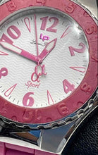 Load image into Gallery viewer, Authentic Lucien Piccard Women's Fuchsia Silicone Quartz Watch