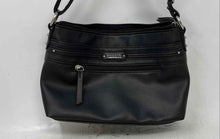 Load image into Gallery viewer, Rosetti Womens Black Leather Zipper Adjustable Strap Crossbody Handbag