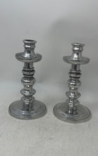 Load image into Gallery viewer, Set Of 2 Pcs Silver-Tone Sculpted Stem Design Decorative Candlestick Holders