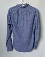Load image into Gallery viewer, Banana Republic Mens Black Blue White Geo Cotton Long Sleeve Button-Up Shirt S