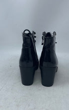 Load image into Gallery viewer, Express Womens Black Faux Leather Cap Toe Block Heel Lace-Up Ankle Boots Size 7