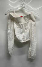Load image into Gallery viewer, Guess Womens White Long Sleeve Off The Shoulder Cropped Blouse Top Size XS